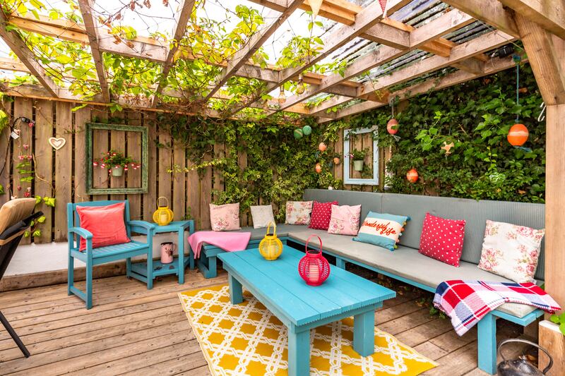 Sheltered area in courtyard offers a great entertaining space