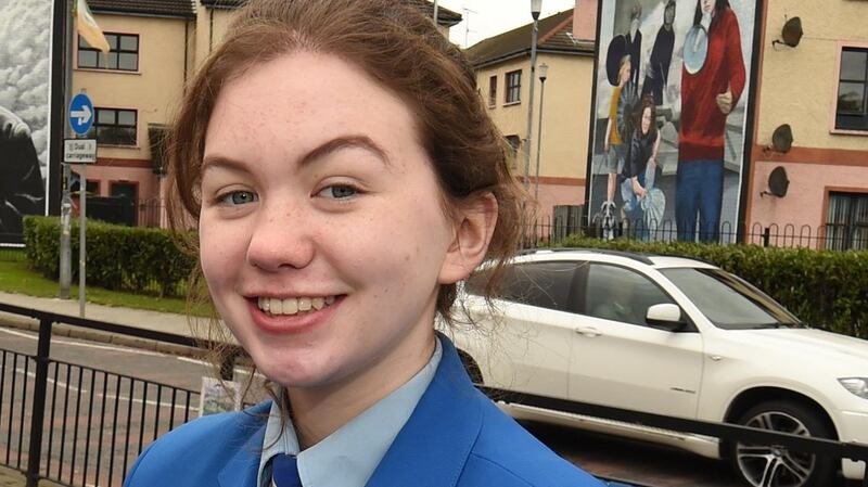 Catriona Walsh, a 16-year-old student at St Mary’s College in Derry,  says she remembers how she found the echoes of violence in the area’s famous murals frightening.