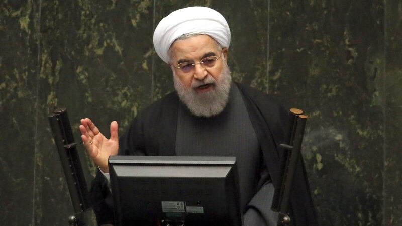 Iranian president Hassan Rouhani delivers a speech to parliament before presenting the proposed annual budget in the capital Tehran on Sunday. Photograph: Atta Kenare/AFP/Getty Images