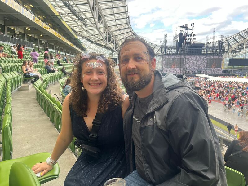 Adam and Gabby Francis-Verbeelen attending the show