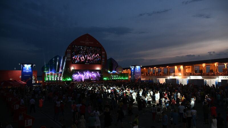 Outside Fisht Stadium where Russia commenced the World Cup with a 5-0 win over Saudi Arabia. Photograph:   Claudio Villa/Getty Images