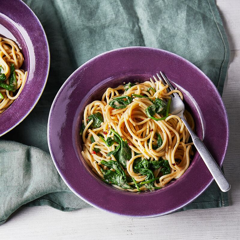 Money-saving meal: Nigella Lawson’s peanut butter pasta. Photograph: Liz Seabrook/Ocado
