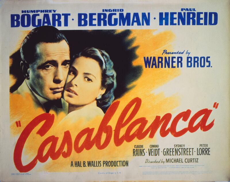 A poster for Casablanca starring Humphrey Bogart and Ingrid Bergman. Photograph: Movie Poster Image Art/Getty Images