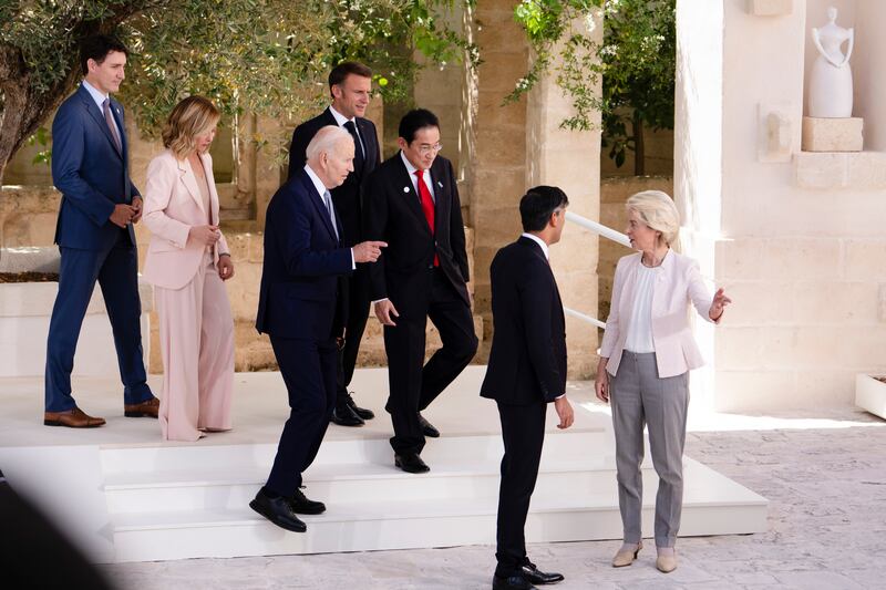 Joe Biden with world leaders during the recent G7 summit in Italy. Photograph: Erin Schaff/New York Times