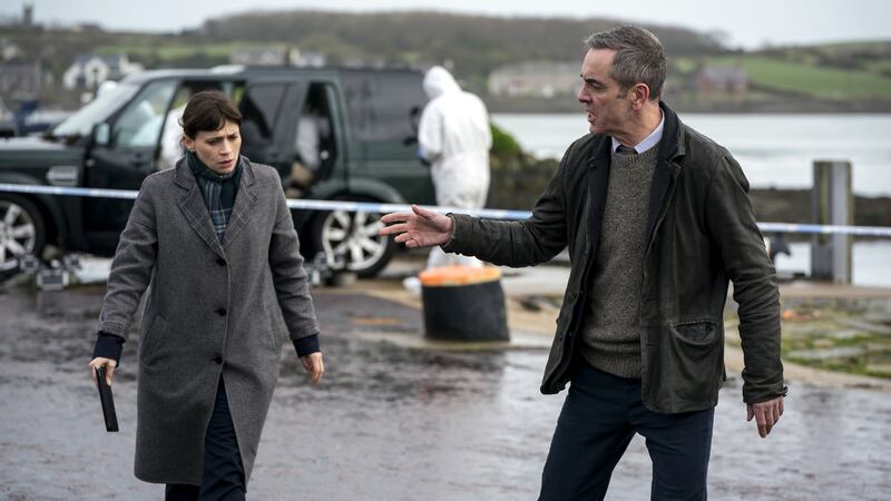 Bloodlands -  Niamh McGovern (Charlene McKenna), Tom Brannick (James Nesbitt).  Photographer: Steffan Hill