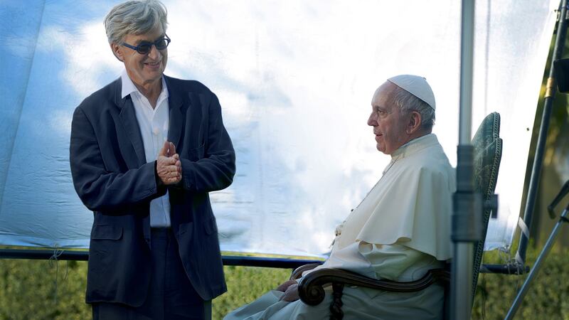 New this week: Win Wenders with Pope Francis while filming Pope Francis: A Man of His Word