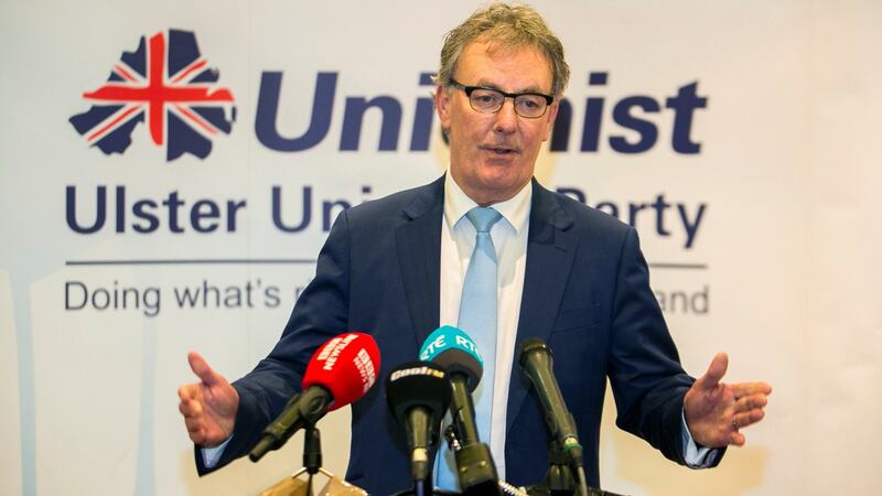 UUP leader Mike Nesbitt announces his resignation at the Park Avenue Hotel, Belfast. Photograph: Liam McBurney/PA
