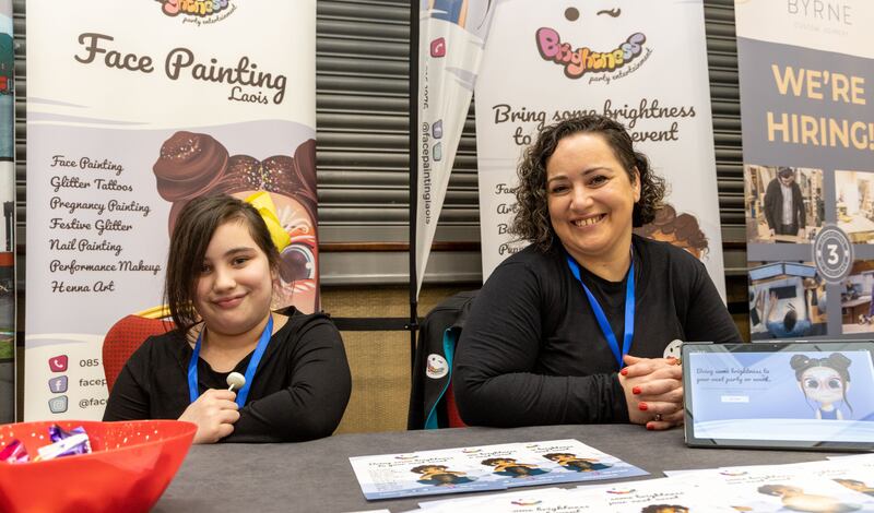 Romina and Azalia Roe at the Laois jobs fair