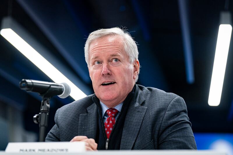 Mark Meadows, former White House chief of staff, attended White House meetings related to attempts to undo Donald Trump’s election defeat. Photograph: Al Drago/New York Times
                      