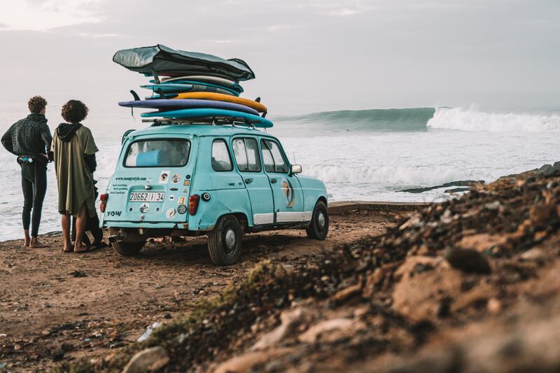 Red Bull Illume Lifestyle by COOPH category winner: Two surfers at Anchor Point, Taghazout, Morocco. Photograph: Ross Taylor