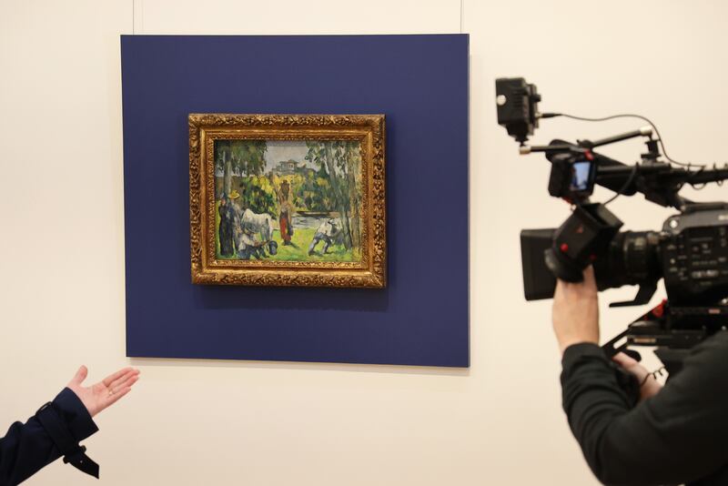 The unveiling has taken place of La Vie des Champs (“Life in the Fields”), an exquisite work by Paul Cézanne, at the National Gallery of Ireland. Photo: Nick Bradshaw/The Irish Times