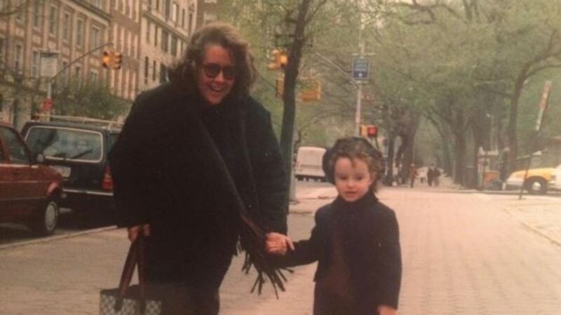 Childhood photograph of Kayle with her mother  in New York.