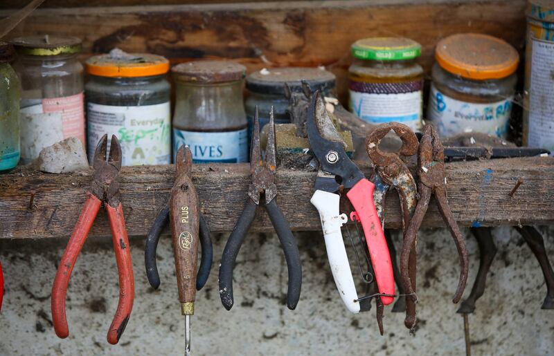 Raymond Watson's tools at his Workshop. Photograph: Paul Faith