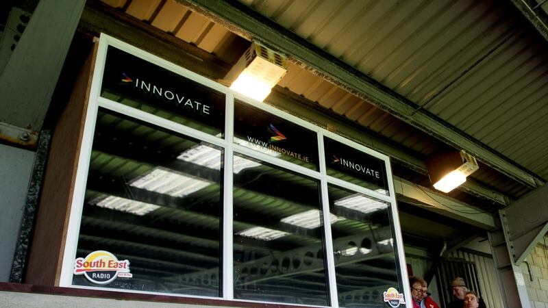 A view of the specially built box to accommodate suspended Wexford manager Davy Fitzgerald. Photograph: James Crombie/Inpho