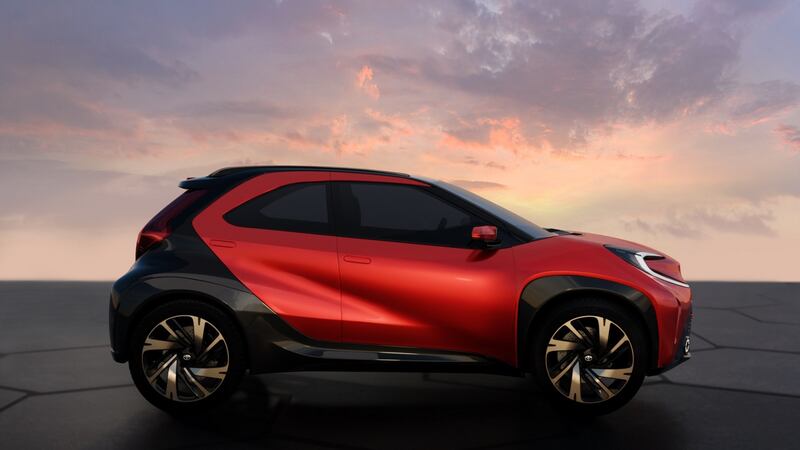 The Aygo X will, when it goes on sale, sit beneath both the Yaris hatchback and the incoming Yaris Cross crossover in the Toyota lineup.