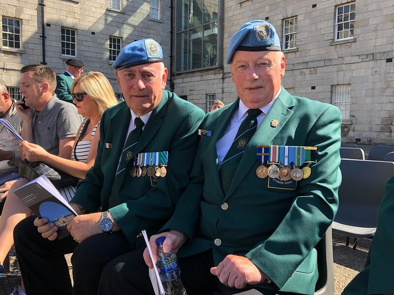 Paddy Hackett (left) and Pat McGarry, both from Tipperary who did United Nations peacekeeping missions with the Irish Defence Forces serving in Lebanon and Cyprus. Photograph: Simon Carswell