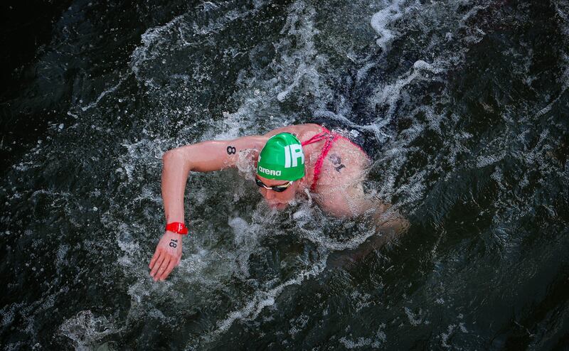 Daniel Wiffen said he felt sick after swimming in the Seine for the men's 10km marathon race the Olympic Games in Paris Paris 2024. Photograph: Ryan Byrne/Inpho