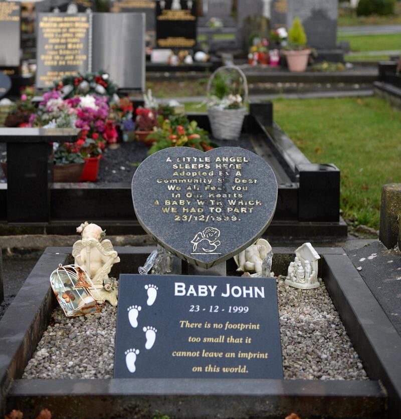 Baby John’s grave, in St Cronan’s cemetery in Roscrea. Photograph: Dara Mac Dónaill/The Irish Times