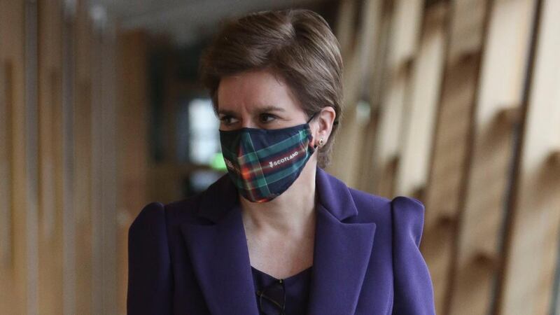 Scottish first minister Nicola Sturgeon as six Omicron cases detected in Scotland. Photograph: Fraser Bremner-Pool/Getty