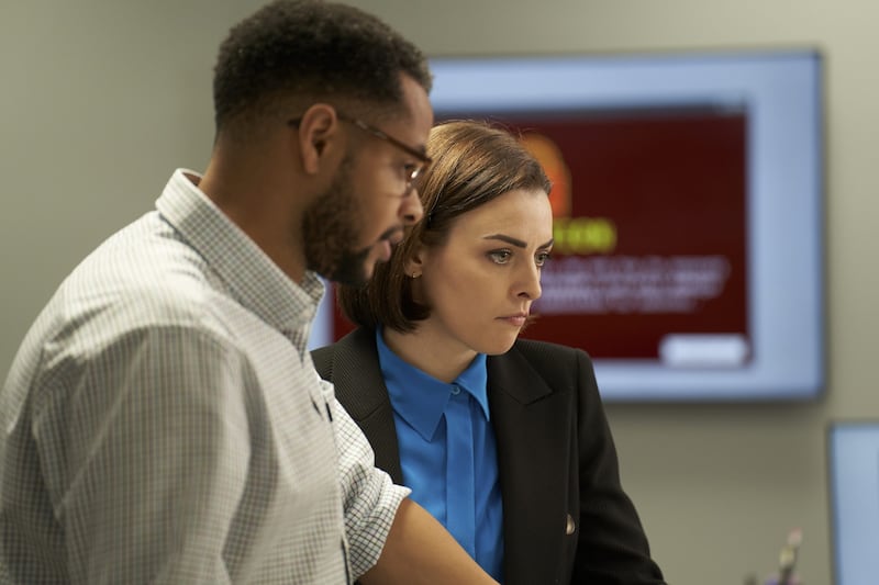 Kwaku Fortune and Nora-Jane Noone in series 2 of Hidden Assets. Photograph: James Pierce/RTÉ