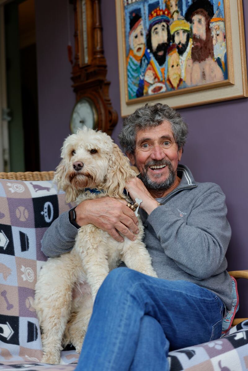 Charlie Bird with his dog, Tiger, at home in Ashford, Wicklow, after he received his diagnosis of motor neurone disease. Photograph: Alan Betson


