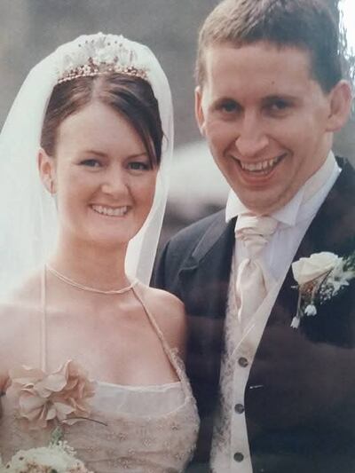 Jean Whitfield and Michael Leyden on their wedding day, August 20th 2005
