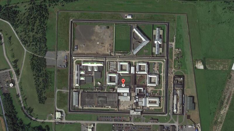 Stephen Brian  Martin’s defence lawyer claimed he had been forced into bringing the items into Maghaberry Prison (above) by an inmate who had threatened him that he knew where he and his girlfriend lived. File photograph: Google Street View
