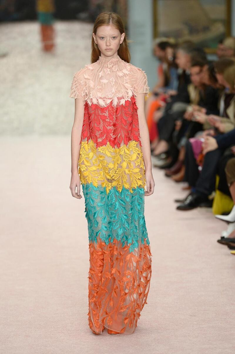 NYFW: Sara Grace Wallerstedt models Carolina Herrera Photograph: Fernanda Calfat/Getty