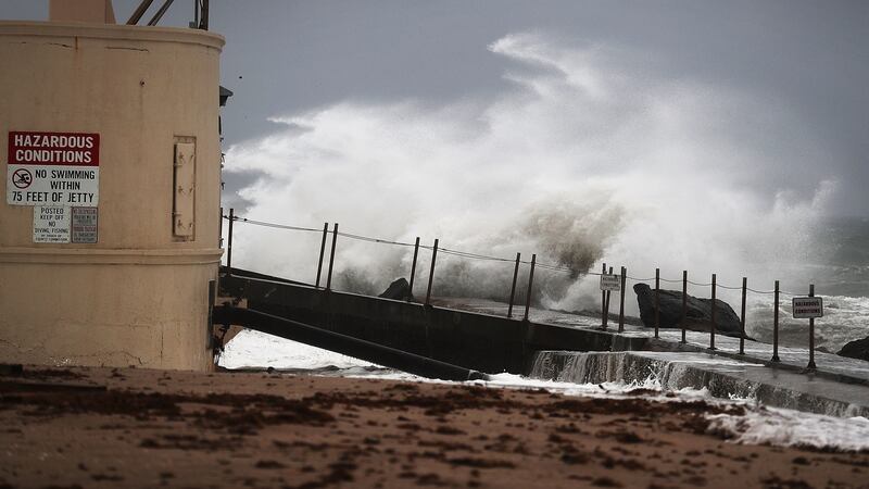 Waves crash ashore as Hurricane Matthew approaches Singer Island in Florida on Thursday. Photograph: Joe Raedle/Getty Images