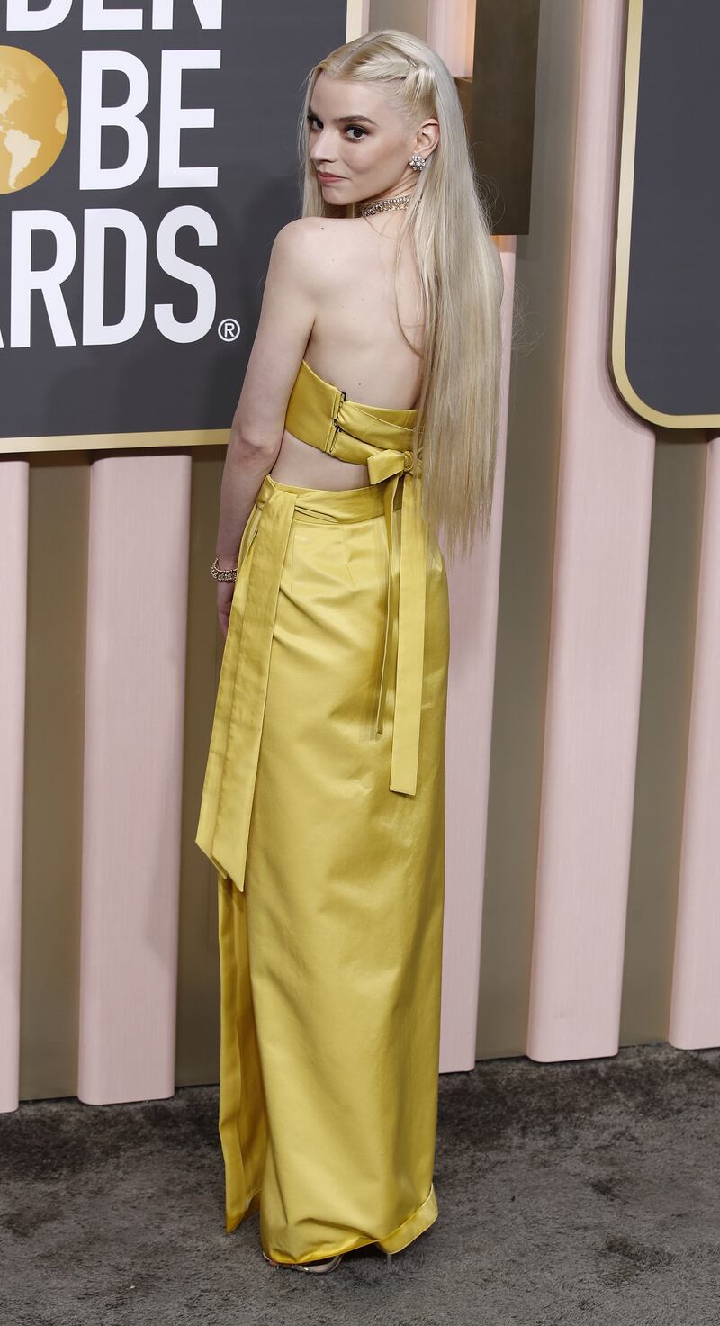 Anya Taylor-Joy wearing a two-piece Dior ensemble. Photograph: Caroline Brehman/EPA
