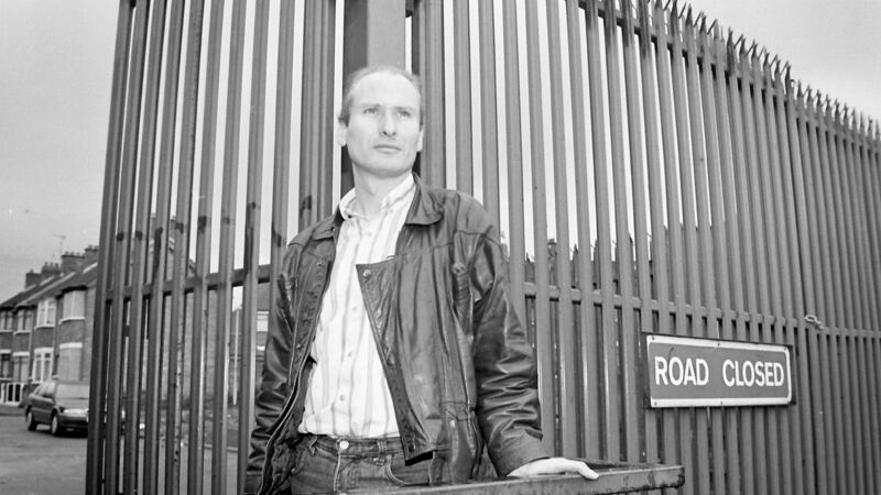 ‘At a so-called peace-line in West Belfast before the 1994 loyalist ceasefire was announced.’ Photograph: Pacemaker Press/From My Life in Loyalism