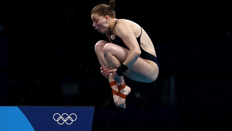 Tanya Watson of Team Ireland competes in the women’s 10m platform semi-final at the Tokyo Aquatics Centre. Photograph: Clive Rose/Getty Images