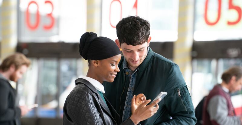 Letitia Wright and Josh O'Connor in Aisha