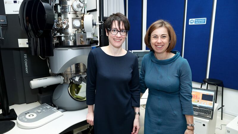 Lorraine Byrne (right): ‘The evolution of materials has tracked all industrial revolutions from the Bronze and Iron ages to coal in the 19th century to the silicon age in the 20th century’. Photograph: Maxwell Photography.ie