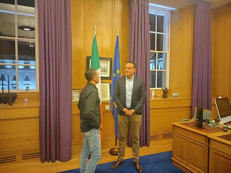Caio Benício meeting Leo Varadkar at Government Buildings 