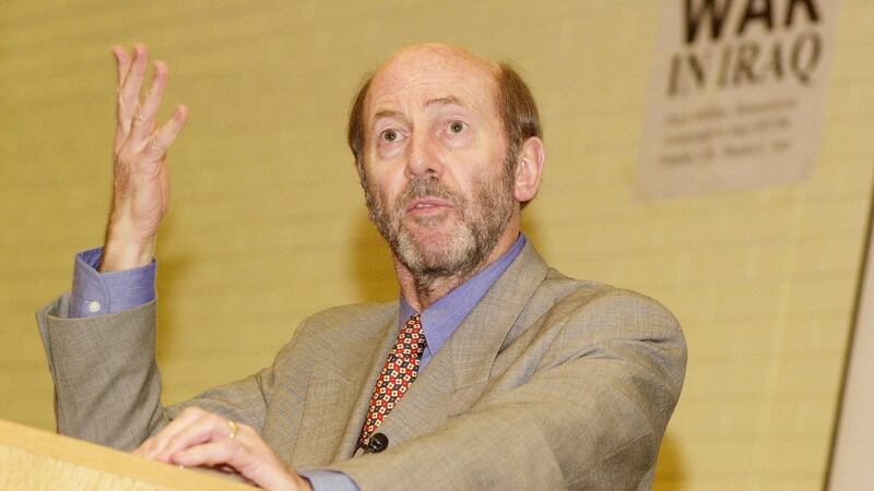 Denis Halliday speaking in UCD in February 2002. Photograph: Moya Nolan