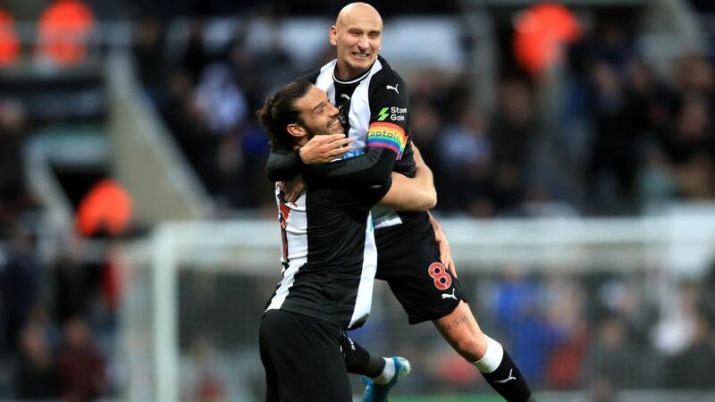 Jonjo Shelvey was on target again as Newcastle beat Southampton. Photograph: Owen Humphreys/PA