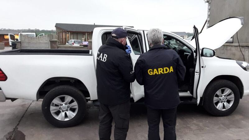 Garda and Cab officers were involved in the raids. Photograph: Garda Press Office