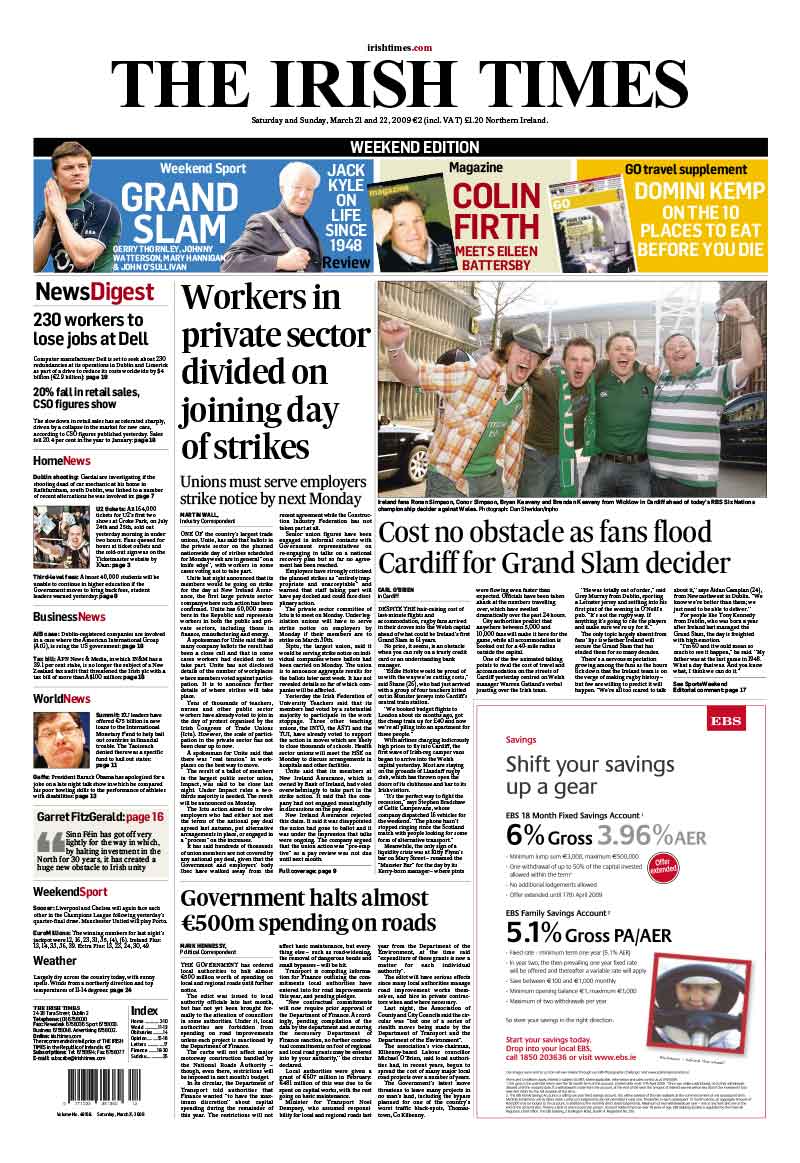 March 21, 2009 - Ireland Wins Rugby Grand Slam