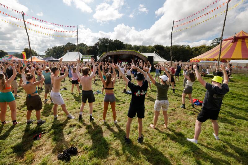 Yoga in full flow at Electric Picnic.  Photograph: Alan Betson/The Irish Times

