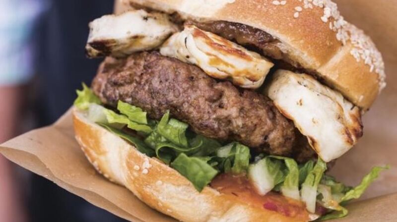 The Hang Fire pork and haloumi burger.