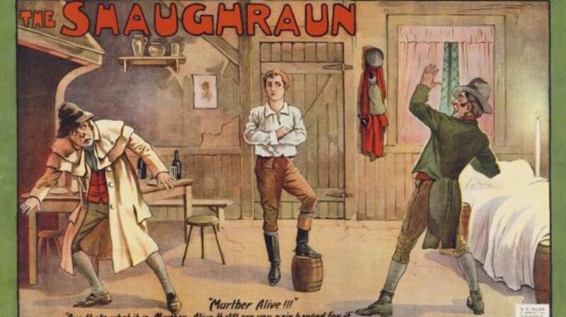 The Shaughraun colour lithograph poster (1875). Image: Wisconsin Center for Film and Theatre Research/Wikimedia Commons