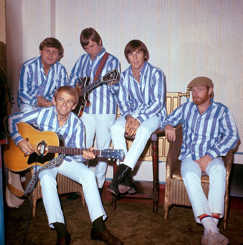 The Beach Boys: Bruce Johnston, Al Jardine, Carl Wilson, Dennis Wilson, Mike Love. Photograph: RB/Redferns