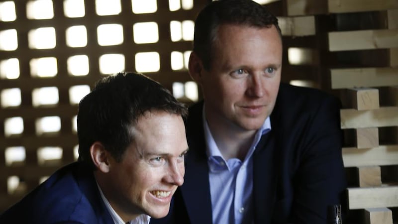 Stephen and Jack Teeling at the Teeling Whiskey Distillery and visitor centre in The Liberties, Dublin 8. Photograph: Conor McCabe