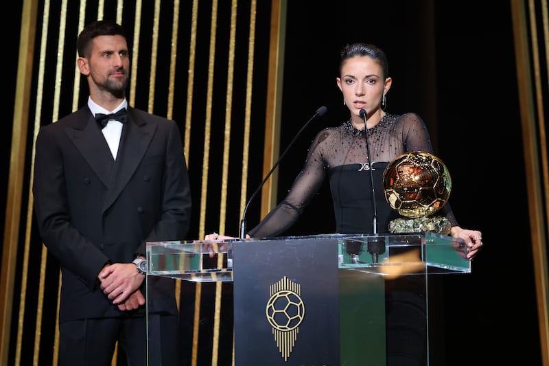 The point of Novak Djokovic's role at this week's Ballon d'Or ceremony was not entirely clear. Photograph: Pascal Le Segretain/Getty Images