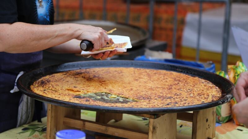 Socca for sale in Nice old town market. Photograph: Getty Images