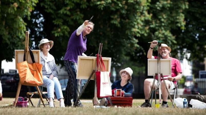 A painting class on Sandymount Green last year