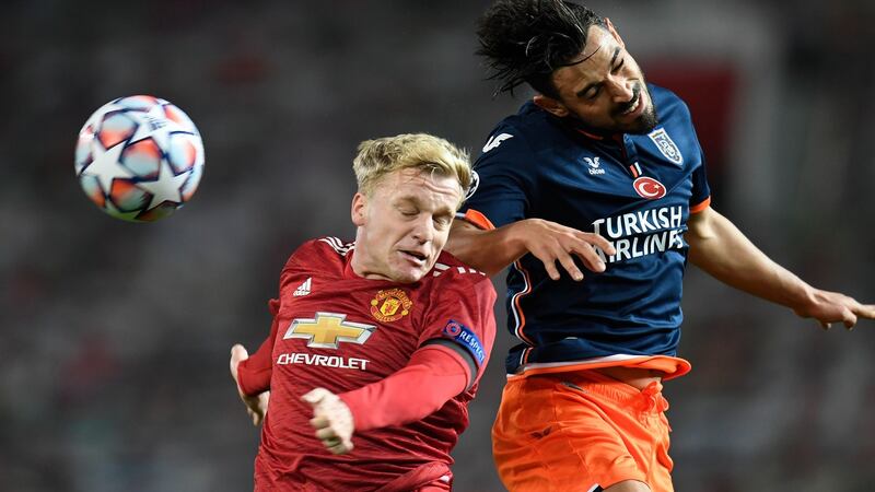 Donny van de Beek impressed at Old Trafford on Tuesday night. Photograph: Peter Powell/EPA