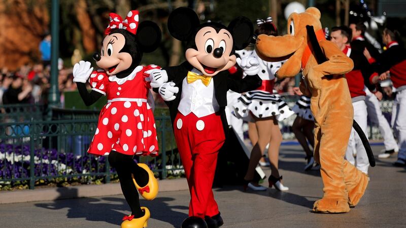 Mickey Mouse and Minnie Mouse at Disneyland Paris. Photograph: Getty