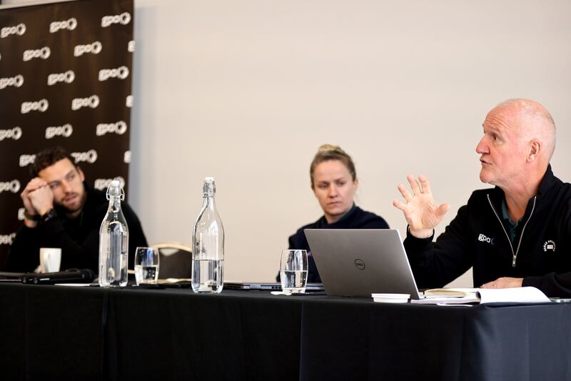 CEO of the Gaelic Players Association Tom Parsons, equality, diversity and leadership coach equality manager Gemma Begley and head of finance and operations Ciaran Barr. Photograph: Tom Maher